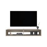 ZUN TV Stand 10.4" H, with 2 Shelves, White Oak B097P250854