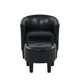 PU Leather Barrel Chair with Ottoman B343P317238