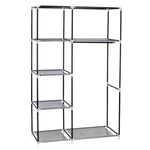 ZUN 64" Portable Closet Storage Organizer Wardrobe Clothes Rack with Shelves Gray 48294238