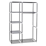 ZUN 64" Portable Closet Storage Organizer Wardrobe Clothes Rack with Shelves Gray 48294238