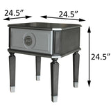 Charcoal and Light Grey End Table with 1 Drawer B062P185733