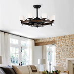 ZUN Dia 33 inch Chandelier Ceiling Fan With Remote Control,DC Motor ,6 Speed,3 ABS Blades for Bedroom W1592P207466