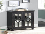Classic Storage Cabinet 1pc Modern Traditional Accent Chest with Mirror Doors Antique Black Finish B011P169759