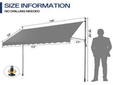 118.1"D x 47.2"W x"H Retractable Awning Grey 34819302