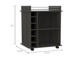 Savannah 6-Bottle 3-Shelf Bar Cart Carbon Espresso B06280470