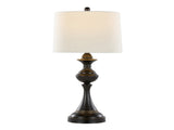 Montgomery 29" Contemporary Metal Table Lamp in Oil Rubbed Bronze with Off-White Linen Shade from B202P224107