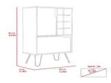 L Bar Single Door Cabinet, Eight Built-in Wine Rack, Four Legs, Light Gray B097120588