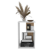 Everet 25" High 3-Tier Side Table Black White - Natural Oak B200P286974