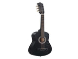Matte Black 30-inch Round Acoustic Guitar with Picks, Strings, Capo, Case, Tuner, and Strap 42600814