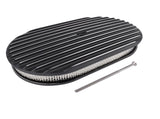 15" Oval Full Finned Black Aluminum Air Cleaner Filter Fits for SB & BB Chevy Ford 92093034