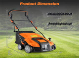Corded Electric Lawn Dethatcher with 16-Inch Cutting Width, Wear-Resistant Wheels & Large Removable 14929861
