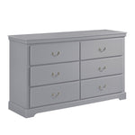 ZUN Classic Traditional 1pc Dresser of 6 Drawers Gray Finish Bedroom Wooden Storage Furniture B011P233731