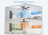 44 inch Ceiling Fans with Lights, Large Air Volume Ceiling Fans with Reversible Quiet DC Motor and 30230038