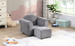 ZUN Kids Chair, Kids Upholstered Couch with ottoman W214103910