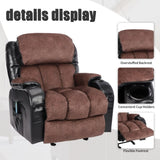ZUN Vanbow.Recliner Chair for Living Room with Rocking Function and Side Pocket blackbrown W152191742