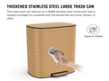 13 Gallon 50L Kitchen Foot Pedal Operated Soft Close Trash Can - Stainless Steel Ellipse Bustbin W1550P154901