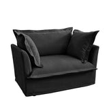 Slip-covered Armchair with 1 Big Back Cushion and 2 Big Toss Pillows, Single Deep Seat Comfy Single W3041P280846