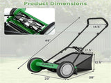 16 Inch Push Lawn Mower with Grass Catcher Bag-Green 52314840
