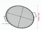 30 Inch Round Cooking Grate Heavy Duty Steel Campfire Grill Grid with Handle and Support X Wire 96361136