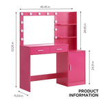 ZUN Vanity Desk with Mirror and Lights, 46.4IN Dressing Table with 2 Large Drawer&Large Vertical 04825507