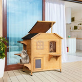 ZUN Wooden Cat House （Prohibited by WalMart） 41054549