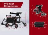 Practical Folding Rolling Walker Transport Wheelchair 57069059