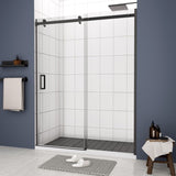 Glass shower door, sliding door, with 5/16" tempered glass and Matted Black finish 4874 W2122P208846