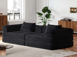 72.4-inch convertible sofa bed, chenille sofa, comes with two side storage pockets, two cushions, W3505P355564