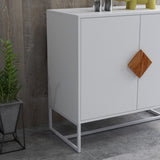 Solid wood square shape handle 2 doors sideboard W28222273