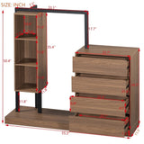 ZUN Wardrobe with 4 Drawers and 3 Shelves,Espresso N820P196888P