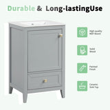 20" Bathroom Vanity with Sink, Bathroom Cabinet with Soft Closing Door, Storage Rack and A Drawer, N725P185452E