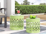Outdoor Metal S/2 end table 73606.00GRN