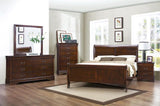 Traditional Design Bedroom Furniture 1pc Chest of 5x Drawers Brown Cherry Finish Antique Drop B01165028