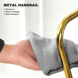 Modern simple Dark Grey linen dining chair, home bedroom stool back student desk chair, gold-plated W210P208446