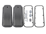 3-11/16" Tall Finned Valve Covers Black for Chevy BBC 396 402 454 502 1965-1995 39272975
