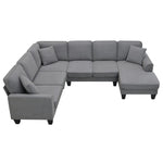 ZUN [New] 108*85.5" Modern U Shape Sectional Sofa, 7 Seat Fabric Sectional Sofa Set 97604557