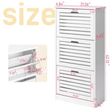 ZUN 3-bucket louvered shoe cabinet 04097946