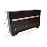 Matrix Traditional Style 7 Drawer Dresser made with Wood in Black 808857985668
