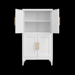 ZUN White Metal Kitchen Storage, Kitchen Pantry Storage with Doors and Shelves, Storage W328P194192