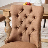 Nikki Collection Modern, High-end Tufted Solid Wood Contemporary Flax Upholstered Linen Dining Chair W1143P233649