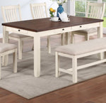 ZUN Classic Dining Room Furniture Rectangular Dining Table 1pc Dining Table Only White Rubberwood Walnut B011120832