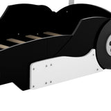 Twin Size Race Car-Shaped Platform Bed with Wheels,Black WF311965AAB