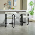 ZUN House Hold Bar Set of 1, Modern Bar Stool with Back, Black Metal Frames, Upholstered Bar W1588P207632