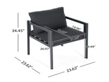 Outdoor Dining Chair Set of 2, All-Weather Grey Aluminum Frame Patio Chairs with Grey Fabric N779P369116G