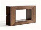 Modern Square Open-Frame Console Table with Side Storage Shelves, RGB LED Lights, APP & Remote 68578674