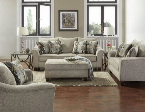 ZUN Camero Fabric 4-piece Neutral Textured Living Room sofa set T2574P195793
