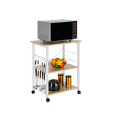 ZUN Baker's Rack 3-Tier Kitchen Utility Microwave Oven Stand Storage Cart Workstation Shelf 92413090