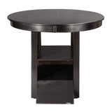 ZUN Dark Cherry Finish Counter Height 1pc Dining Table w Extension Leaf and Storage Base Traditional B01167864