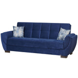 PrimeNest SkyHaven Collection Upholstered Convertible Sofabed with Storage, Blue Microfiber B030P286498