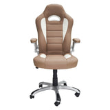 ZUN High Back Executive Sport Race Office Chair with Flip-Up Arms, Camel 53880693